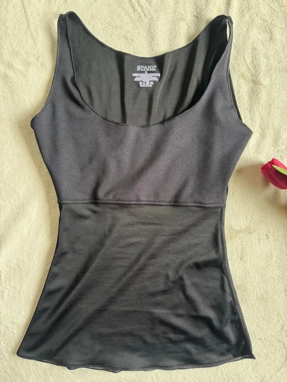 Spanx Black Scoop-neck Layering Cami Tank Size Small